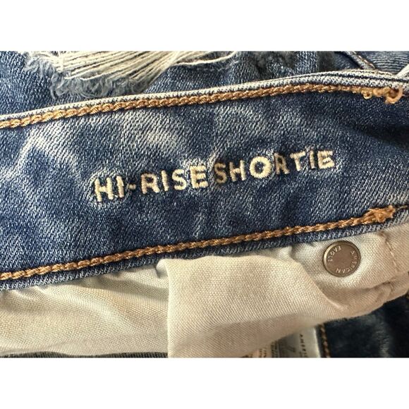 American Eagle Next Level Stretch Hi-Rise Shortie Shorts Distressed Plus Size 16 - Picture 3 of 5